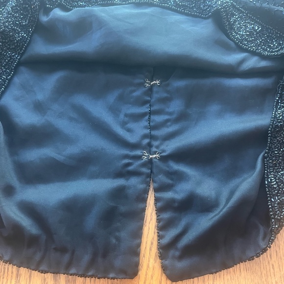 LAST CALL Vintage Laurence Kazar Black Silk Beaded Evening Jacket Size XL - Picture 9 of 9